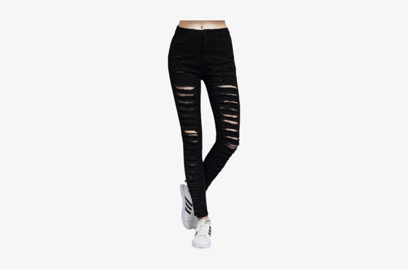 black ripped jeans female