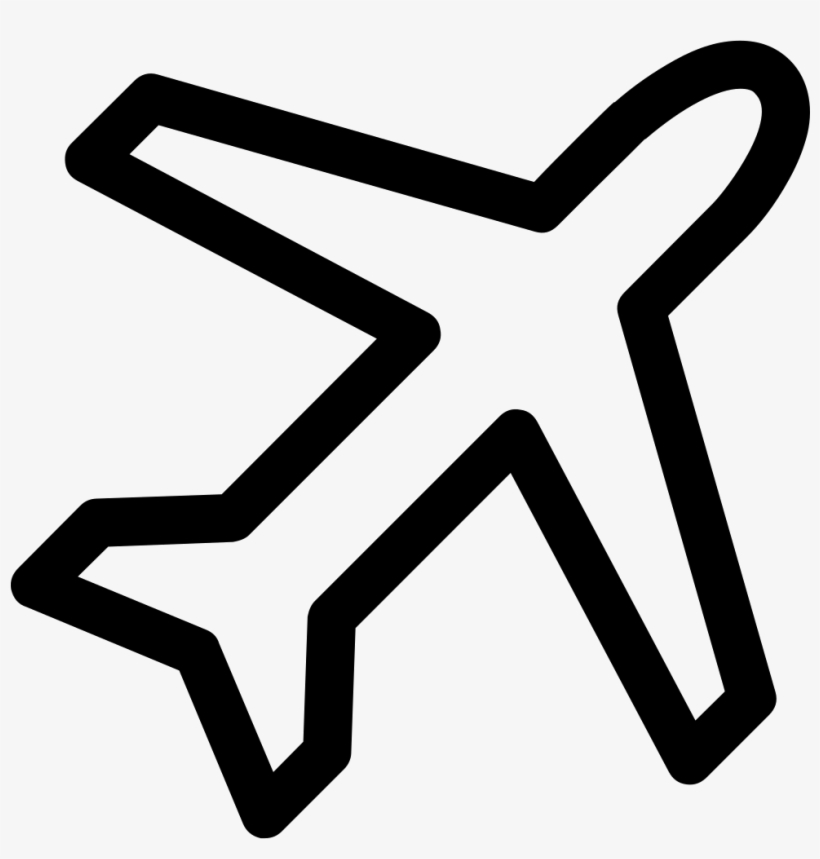 Plane Outline - - Airplane Outline Svg, transparent png #4317438