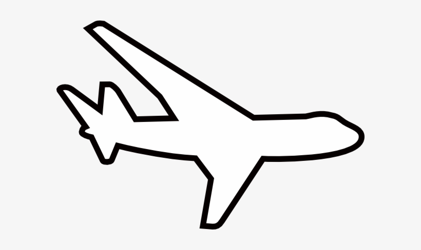 Airplane Outline - White Plane Clip Art, transparent png #4317598