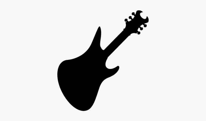 Bass Guitar Black Silhouette Vector - Guitarra Electrica Negra Dibujo, transparent png #4317690