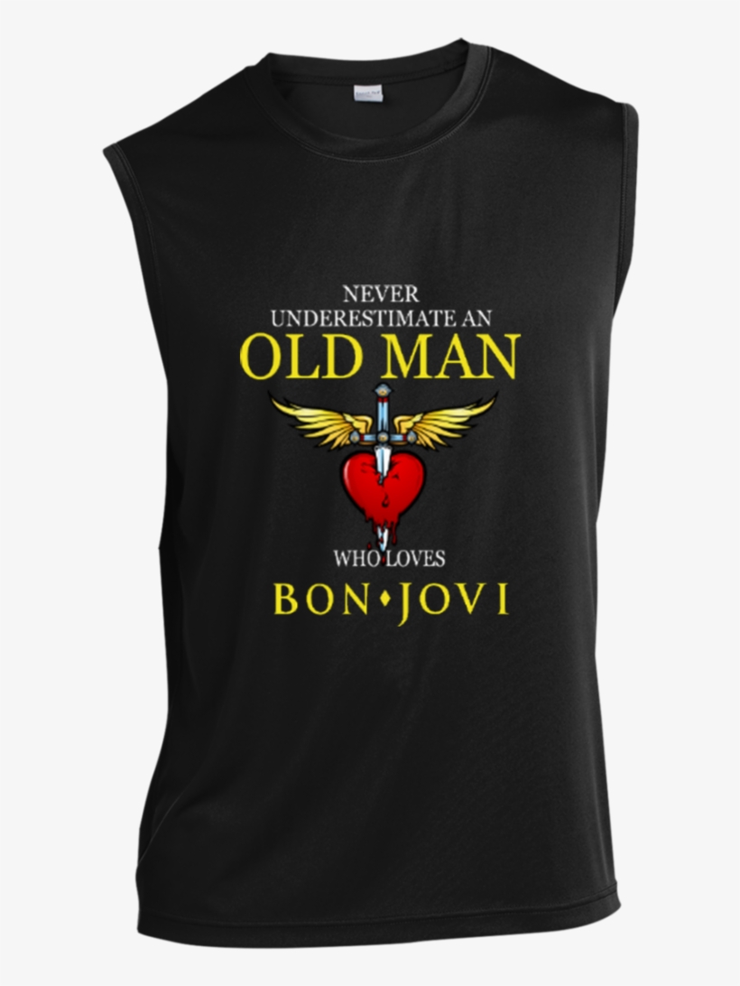 Never Underestimate An Old Man Who Loves Bon Jovi Sleeveless - Bon Jovi The Circle Tour, transparent png #4317897