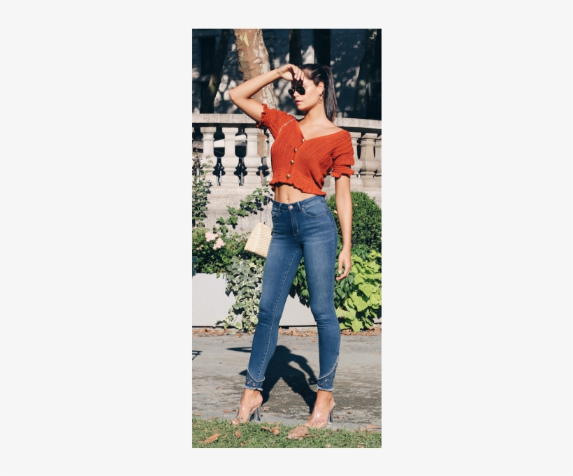 Tractr Hi-waist Ankle Crop W/ Grommet ♻️ - Girl, transparent png #4317900