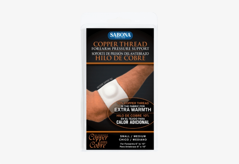 Copper Thread Forearm Pressure Support - Sabona Copper Thread Forearm Pressure Support, S/m,, transparent png #4317919