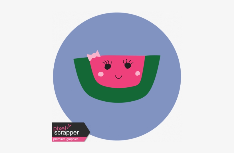 Cute Fruits Print Circle Watermelon - Digital Scrapbooking, transparent png #4319428