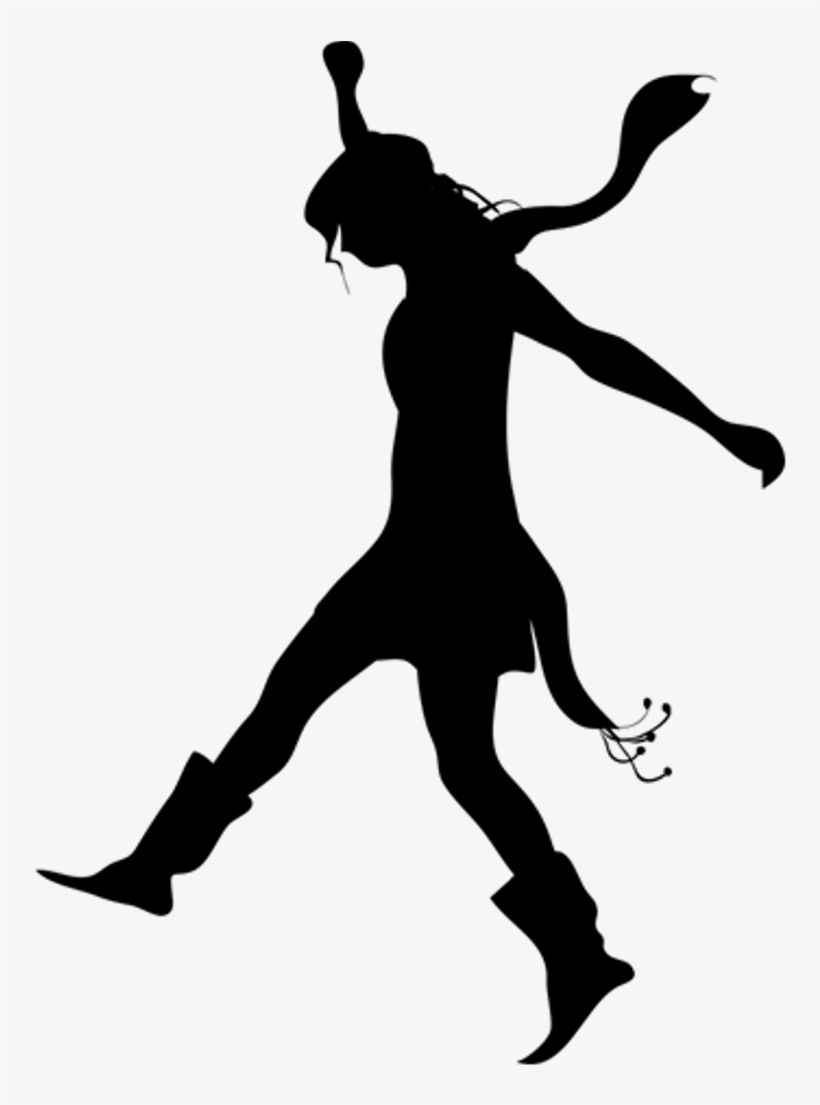 Ftestickers Girl Silhouette People Woman Jump - Silhouette, transparent png #4320895