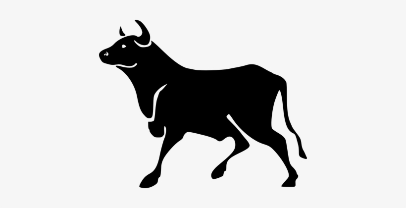Bull Animal Buffalo Angry Wild Power Silho - Clip Art Bull, transparent png #4321401