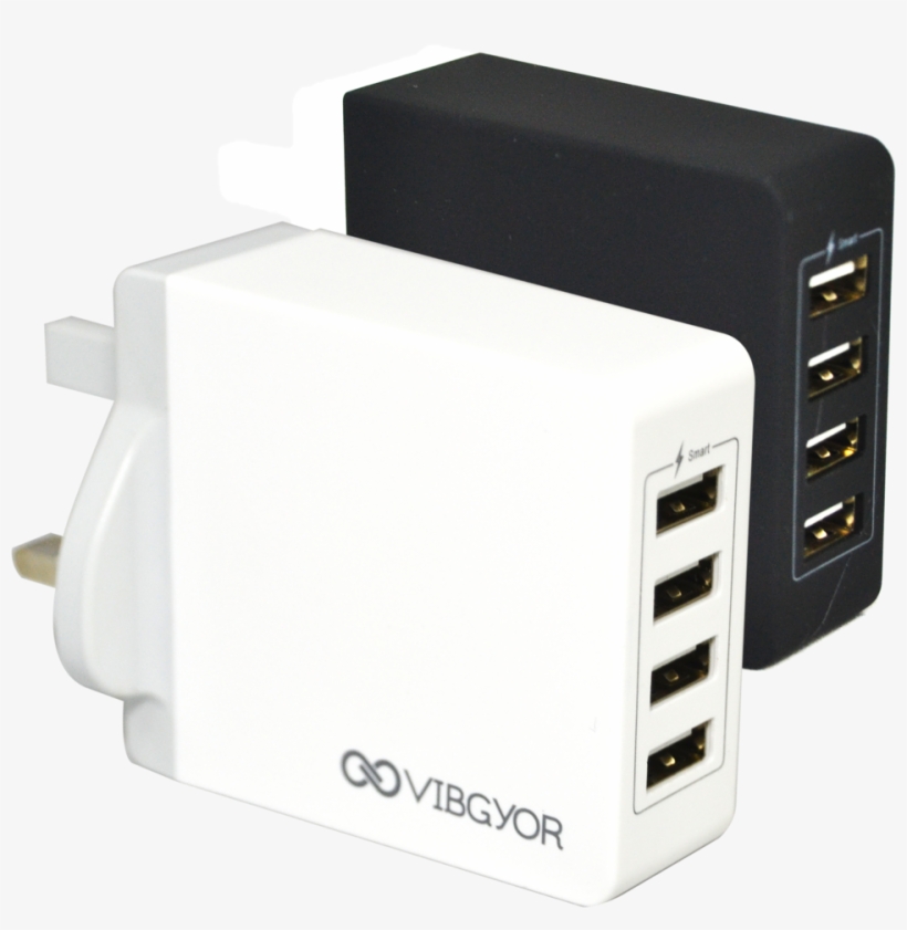 Vibgyor E4puk Smart Usb Charger 4port Black - Electronics, transparent png #4321651