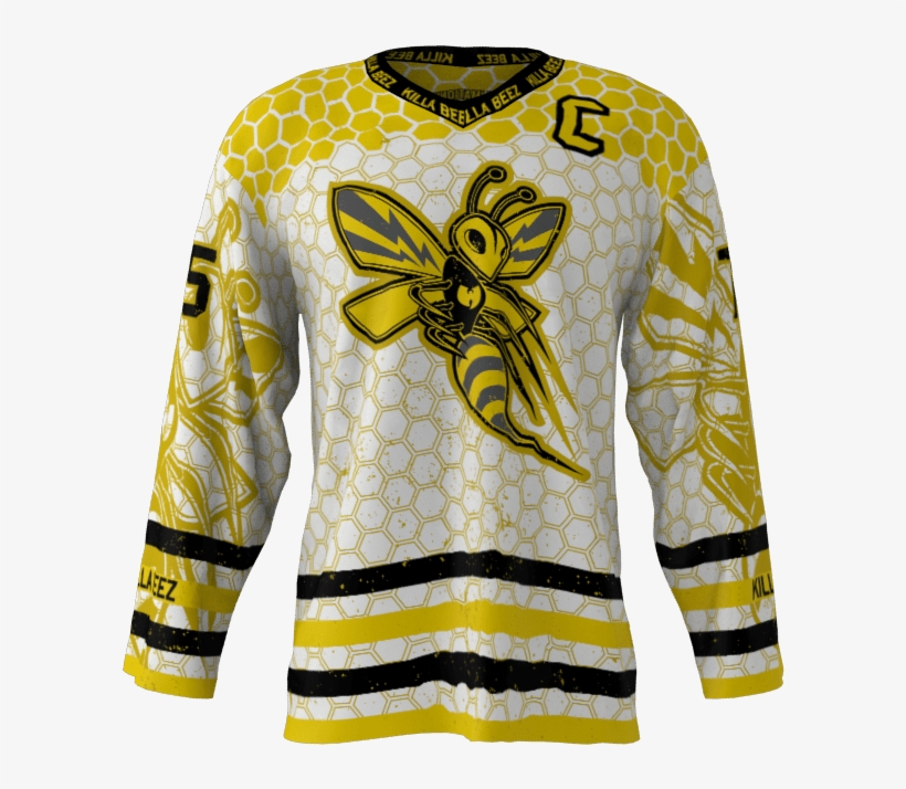 Killer Bees White Custom Hockey Jersey - Bees Ice Hockey Jersey, transparent png #4322424