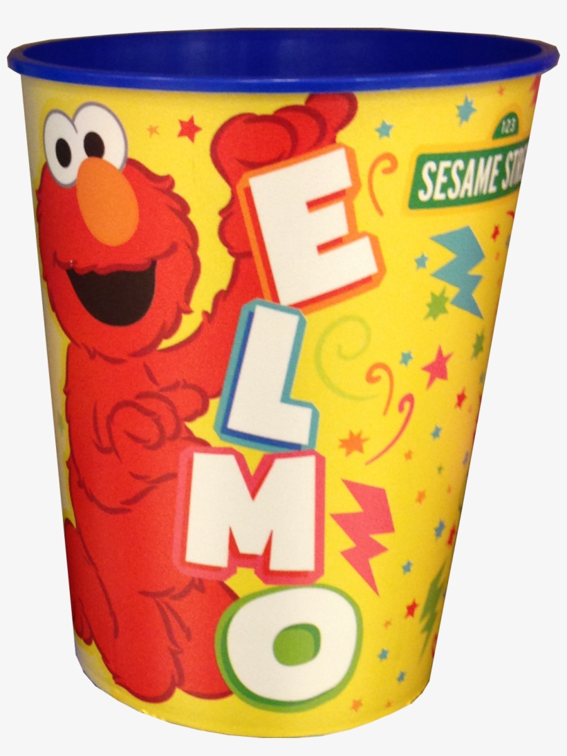 Sesame Has A New Set Of Plastic Cups Featuring Cookie - Elmo Sesame Street 16 Oz Plastic Keepsake Doodle Cup, transparent png #4322440