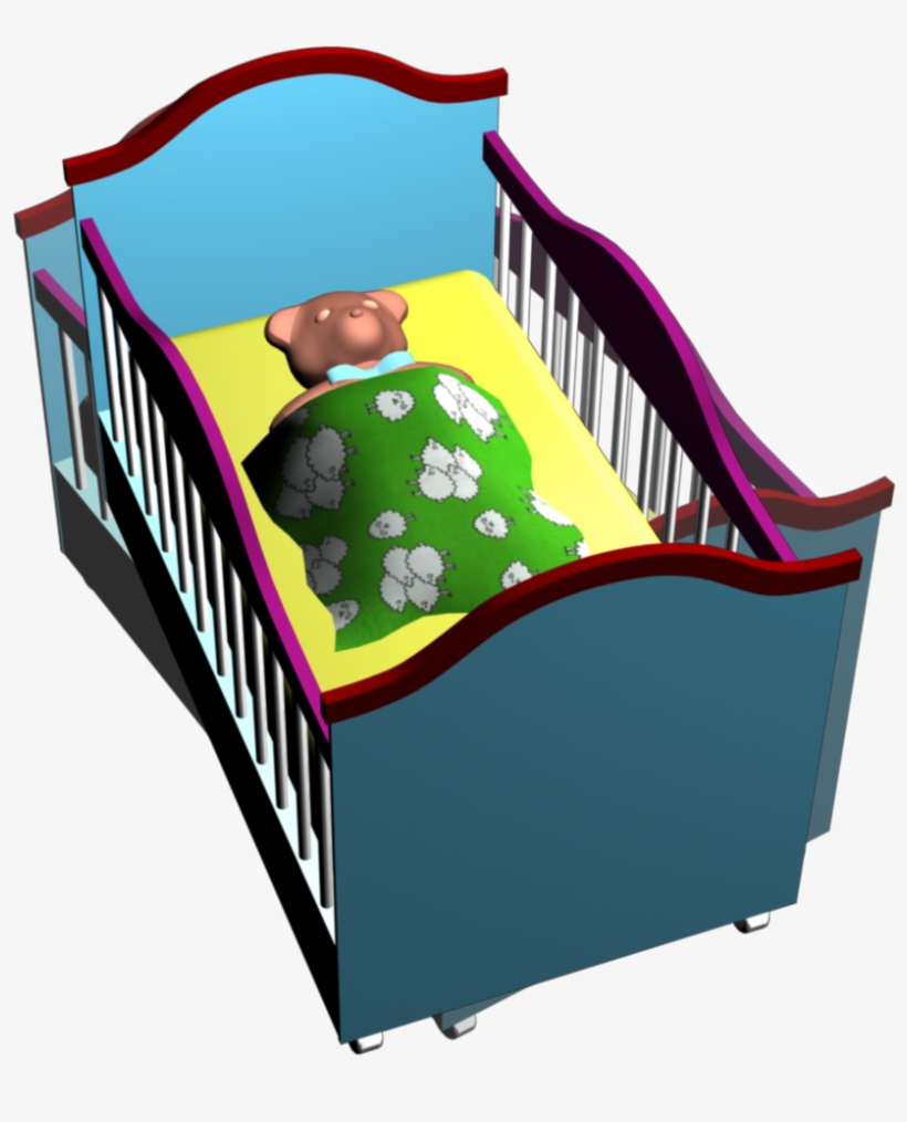 Kids Themed Video Clipart With Baby Crib And Teddy, transparent png #4322938
