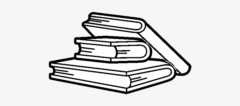 Стопка книг черно белый рисунок