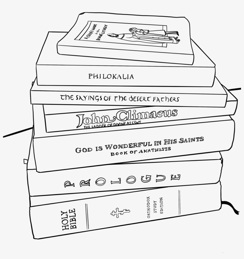 Line Drawing Of The Pile Of Orthodox Books - Book, transparent png #4323288