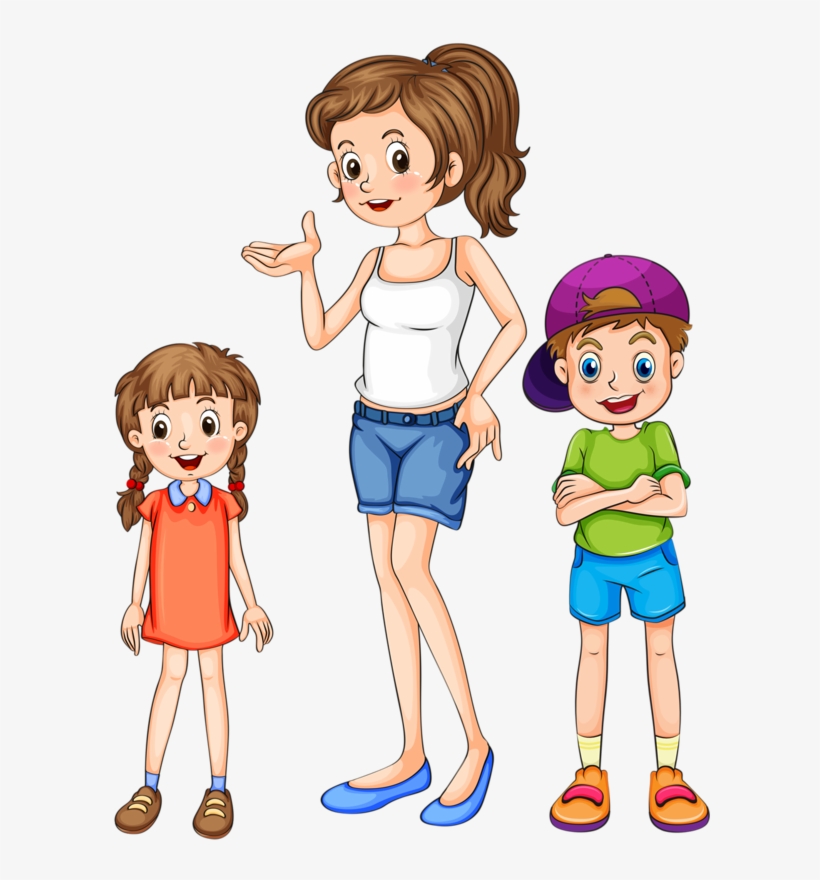 La Madre Y Sus Hijos, Los Hermanos, La Hija Y El Hijo - 姐姐 卡通, transparent png #4323321