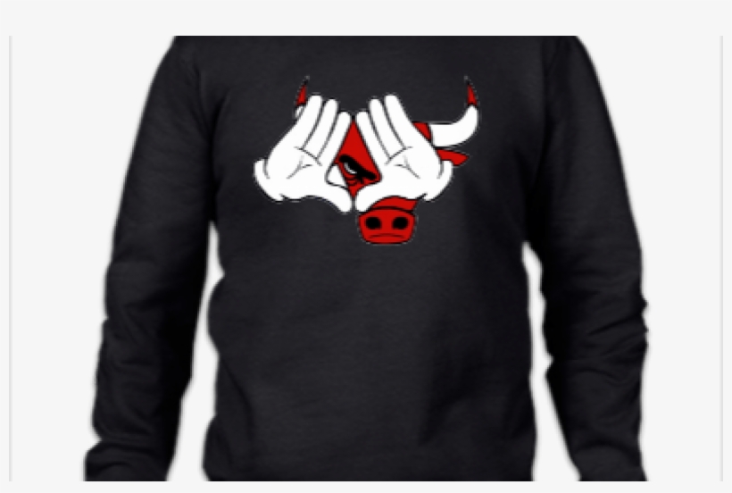 Mickey Mouse Hand Chicago Bulls Crewneck Sweatshirt - Dope Illuminati, transparent png #4324227