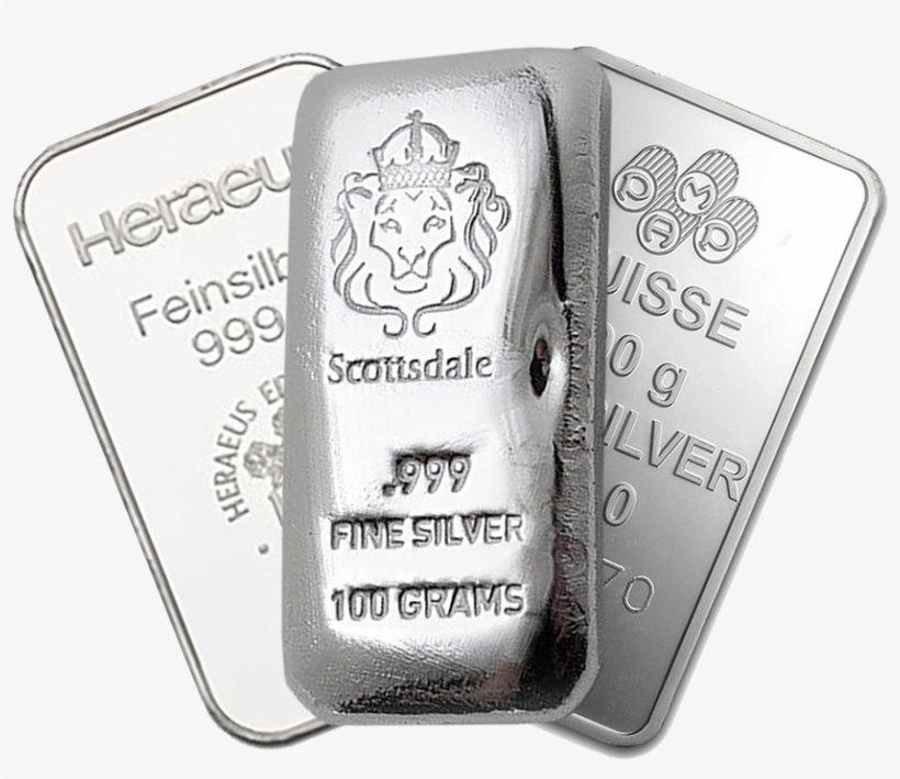 Bullion 100g Silver Bar - Silver Bar Png, transparent png #4324749