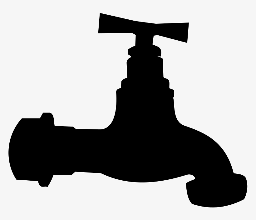 Free - Faucet Silhouette Shower Curtain, transparent png #4325591