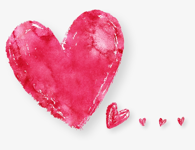 Series Of Crayon Hearts Starting Small In The Background - Heart, transparent png #4325595
