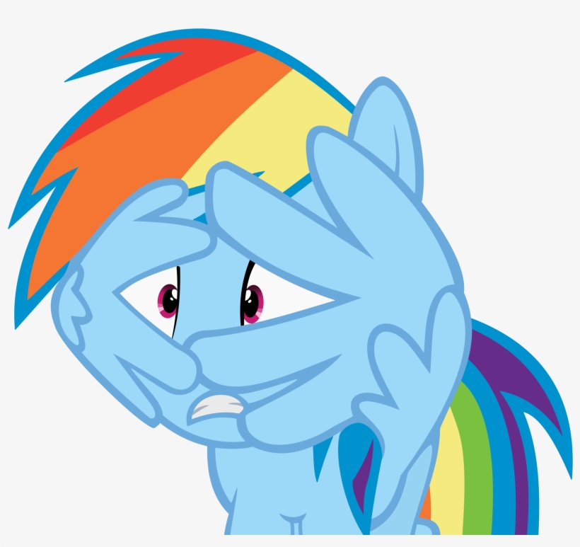 Rainbow Dash Wings Her Eyes Vector By Gturbo5 - Rainbow Dash Scared Vector, transparent png #4326167