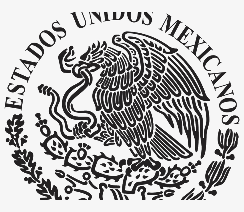 Logo Escudo Nacional De México Black And White Vector - Estados Unidos Mexicanos Logo, transparent png #4326199
