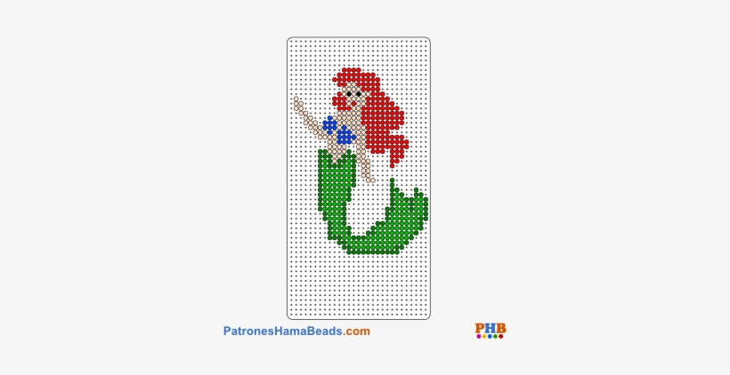 Plantilla Hama Beads Ariel-la Sirenita - Plantillas Hama Beads La Sirenita, transparent png #4326256