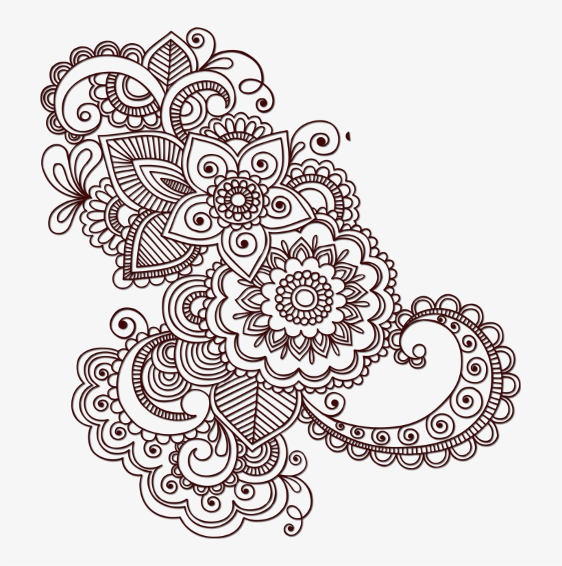 Henna Mehndi Hennadesign Swirl Doodle Ftestickers Jpg - Henna Design For Print Out, transparent png #4326316