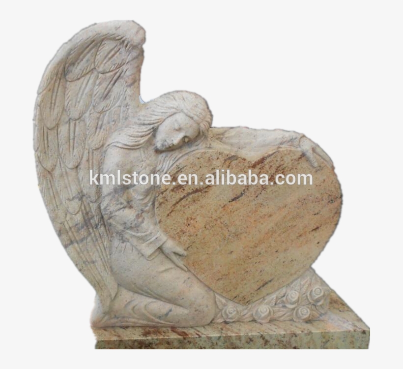 Granite Carved Cheap Angel Heart Tombstone Monuments - Stone Carving, transparent png #4326382