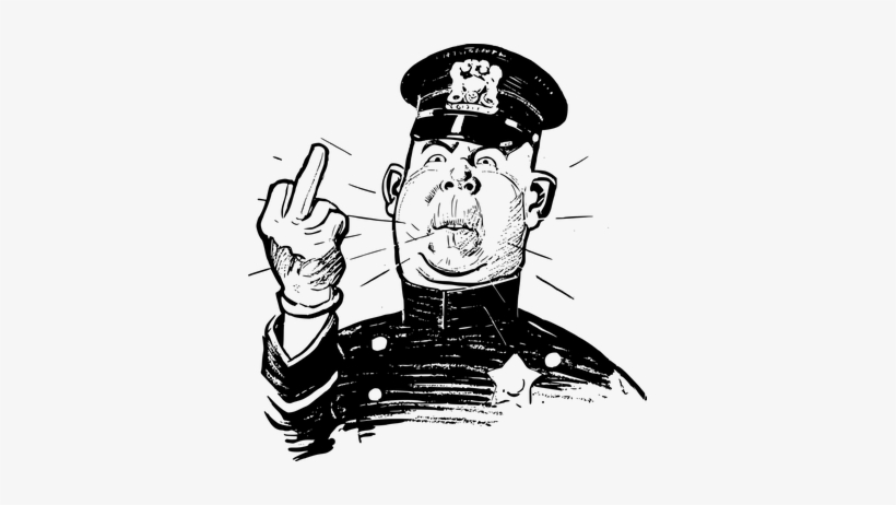 Banner Royalty Free Library Collection Of Free Coerced - Police Middle Finger, transparent png #4326529