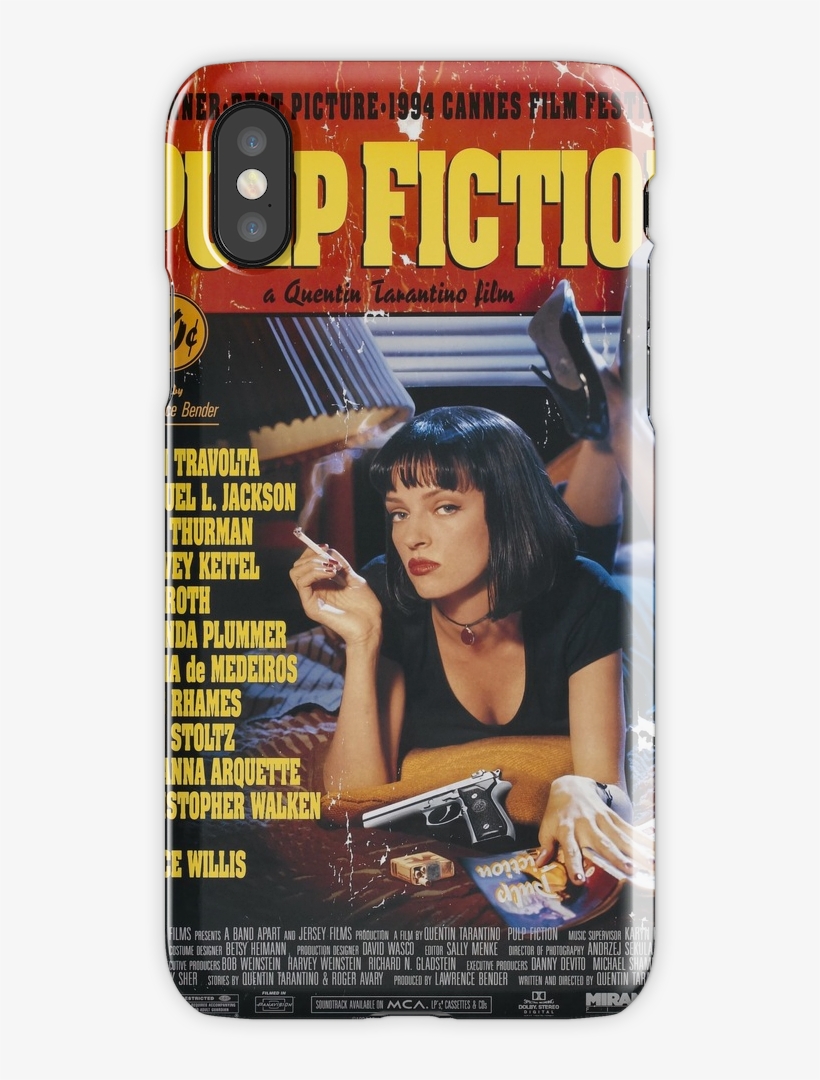 Pulp Fiction Uma Thurman Poster Iphone X Snap Case - Pulp Fiction Poster, transparent png #4328525