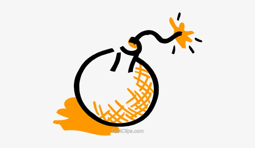 Bomb With Lit Fuse Royalty Free Vector Clip Art Illustration - Bomb, transparent png #4329932