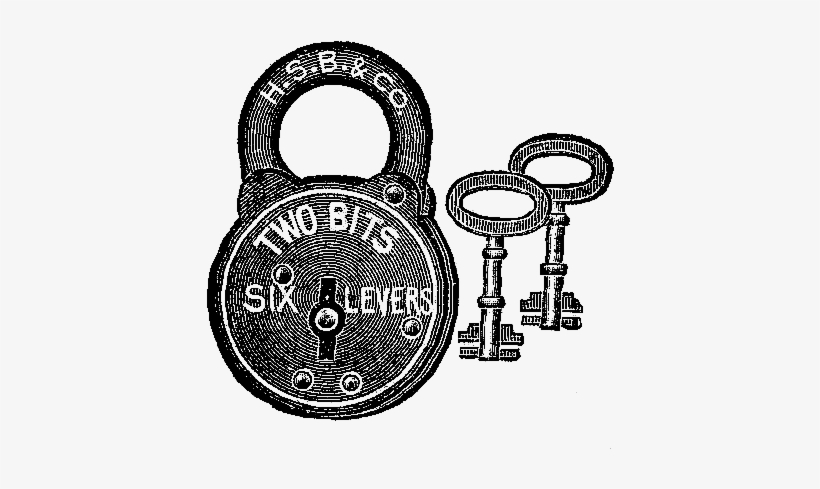Free Lock And Key Digital Stamps - Lock Png Clipart Vintage, transparent png #4330062