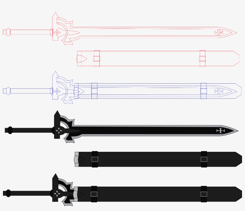 Drawn Sword Elucidator Pencil And In Color Drawn Sword - Elucidator Sword Pattern, transparent png #4330064
