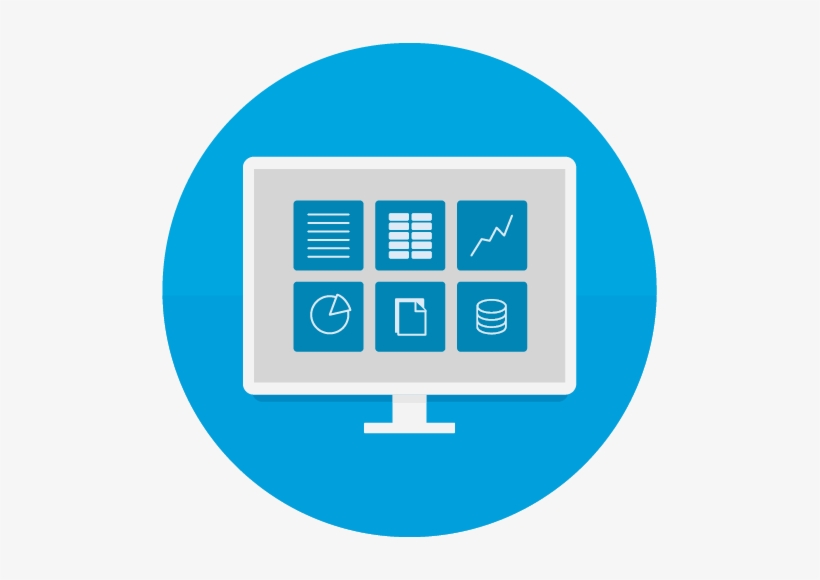 A Computer Monitor Displaying Various Icons - Business Applications Icon, transparent png #4330429