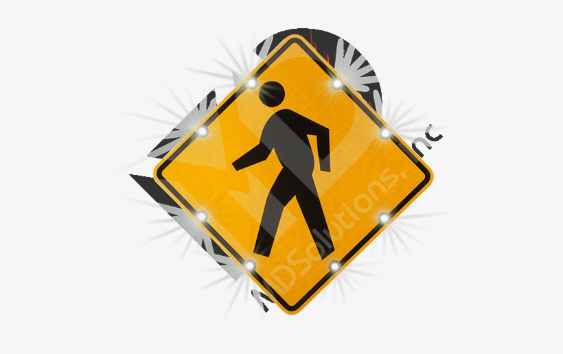 Solar Pedestrian Crossing Sign - Sign, transparent png #4331211