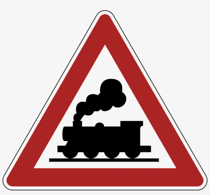 Railway Crossing Road Sign - Verkehrsschild Dampflok, transparent png #4331587
