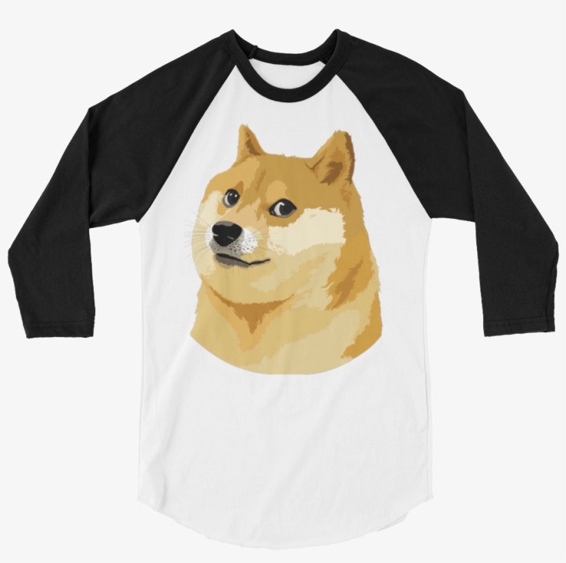 Doge 3/4 Sleeve Raglan Women's Shirt - Such Wow Doge Shirt Amazing, transparent png #4332426