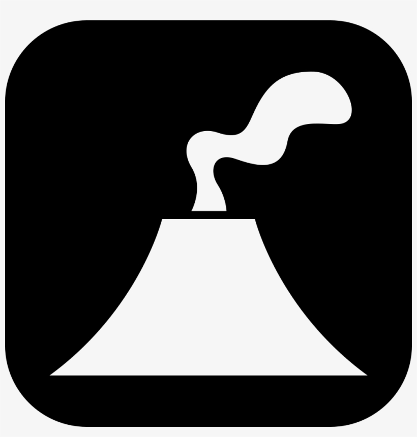 Active Volcano Inside A Rounded Square Comments - Volcano Icon White, transparent png #4333010
