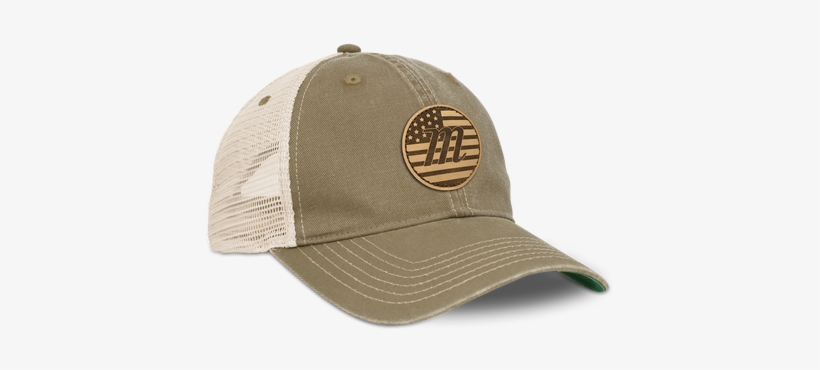Usa Leather Patch Trucker Hat - Cap, transparent png #4333414