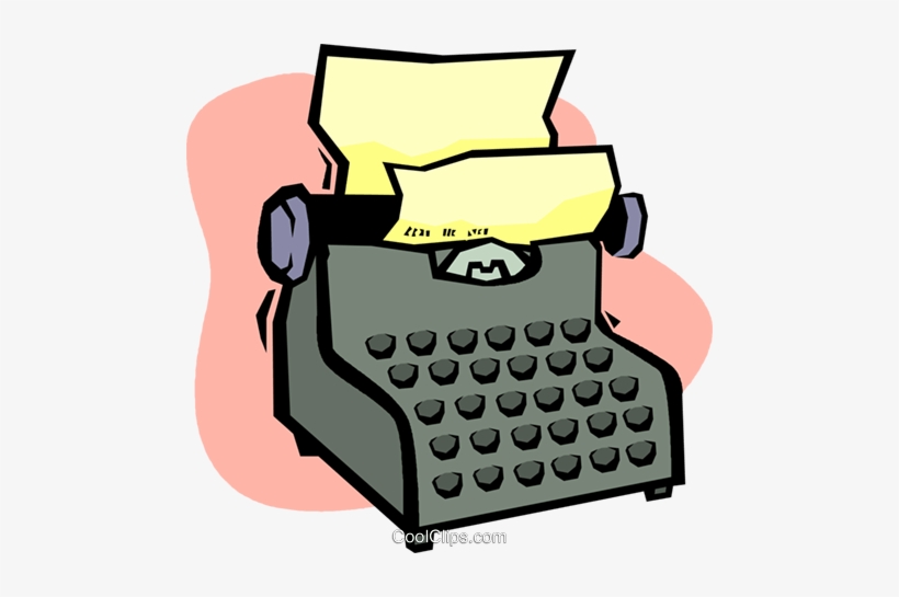 Typewriter Royalty Free Vector Clip Art Illustration - Illustration, transparent png #4333536
