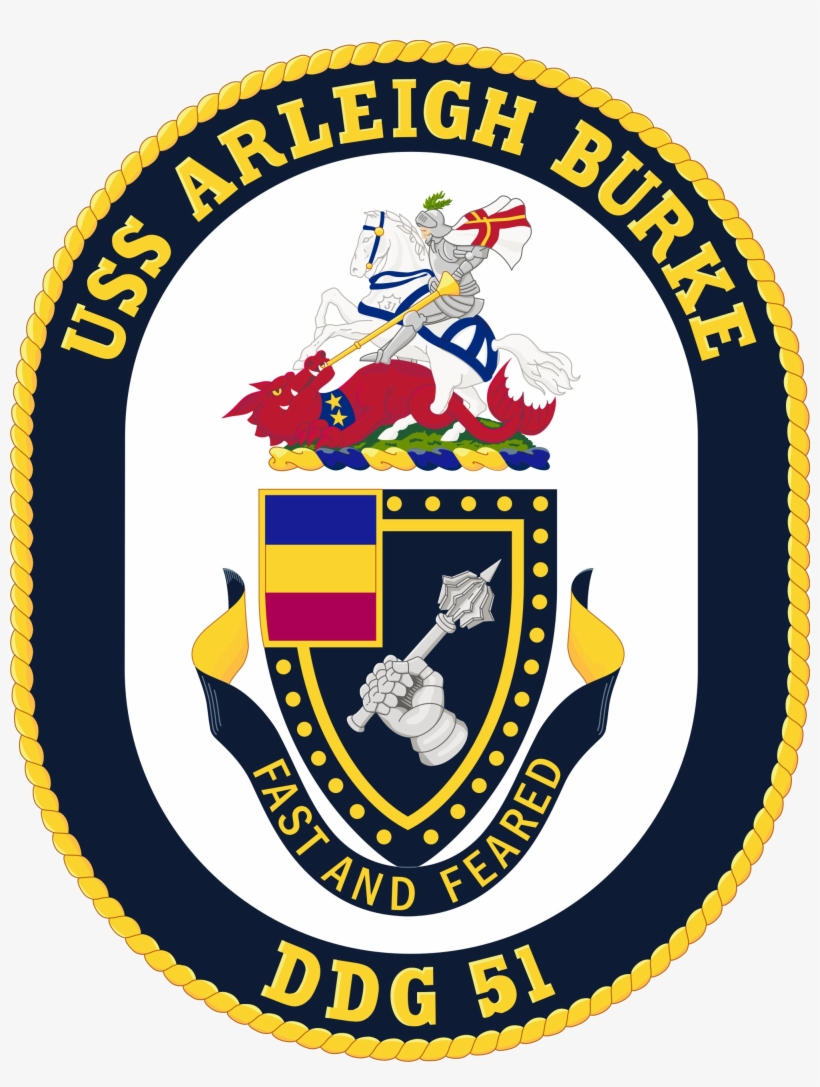 Uss Arleigh Burke Ddg-51 Crest - Uss Arleigh Burke Ddg 51 Logo, transparent png #4334008
