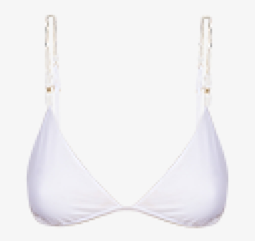 White Roll Parallel Triangle Top - Brassiere, transparent png #4334222