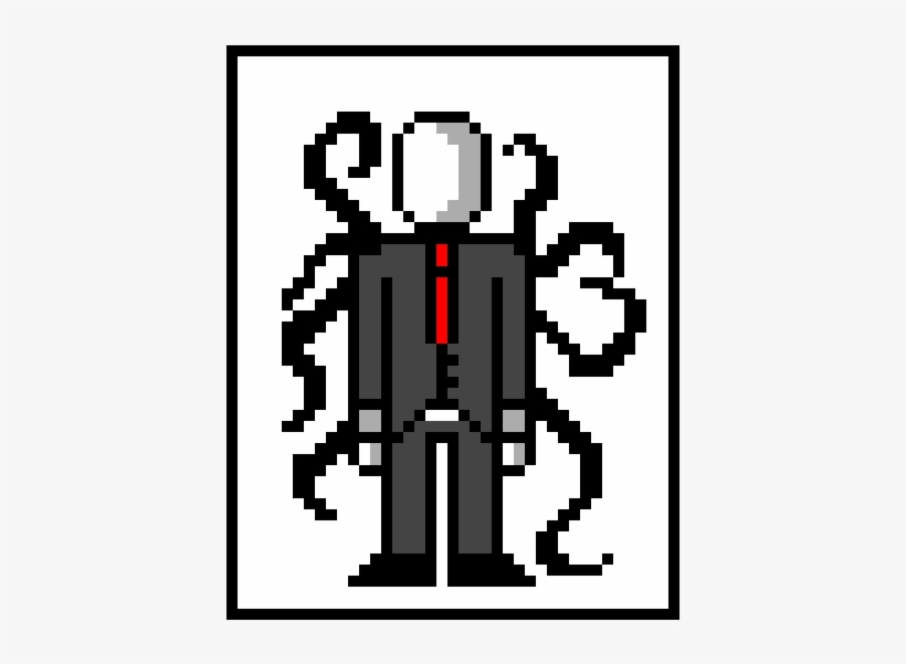 Slender Man - Pixel Art Minecraft Templates Hard, transparent png #4334852