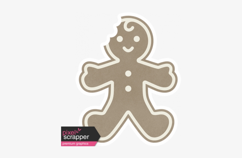 Christmas Day Sticker Gingerbread Man - Digital Scrapbooking, transparent png #4334892