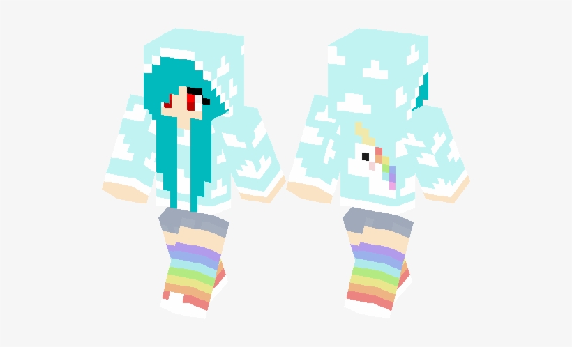 Unicorn Girl Skin - Skin Minecraft Unicorn Girl, transparent png #4335032