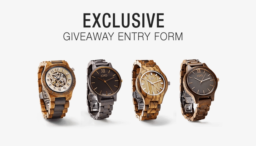 Jord Giveaway Entry Form Header - Jord Wooden Wrist Watches For Men Or Women - Fieldcrest, transparent png #4335144