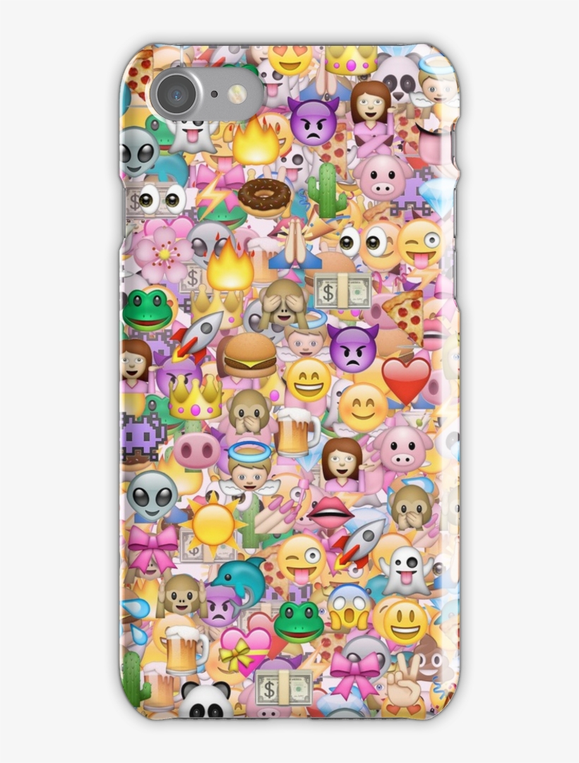 Happy Emoji Pattern Iphone 7 Snap Case - Cute Emoji Wallpaper For Iphone, transparent png #4335172