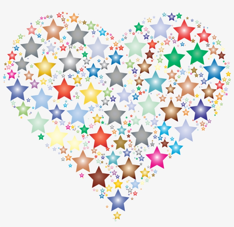 This Free Icons Png Design Of Colorful Heart Stars - Stars Heart Png, transparent png #4335205