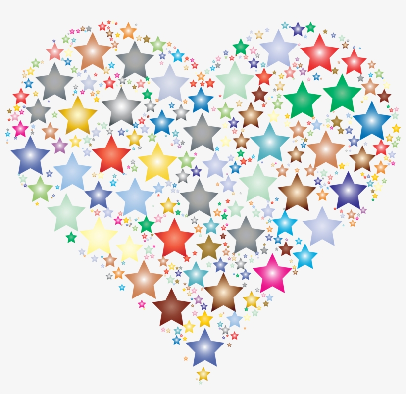 This Free Icons Png Design Of Colorful Heart Stars - Stars Heart Png, transparent png #4335205