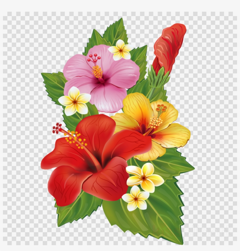 Download Tropical Flowers Border Png Clipart Clip Art - Clipart Of Flowers, transparent png #4338863