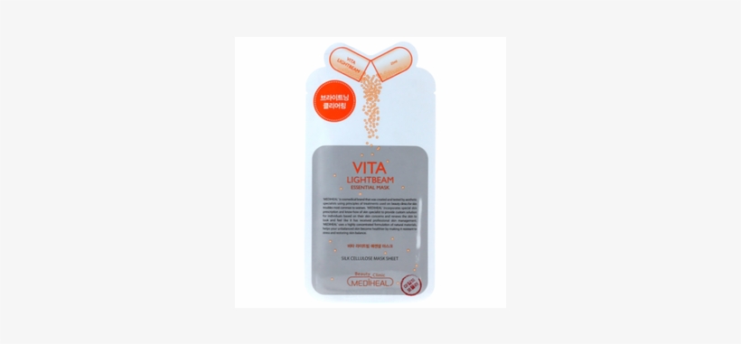 [mediheal] Vita Light Beam Essential Mask 1ea - Mediheal Vita Lightbeam Essential Mask Box, transparent png #4338908