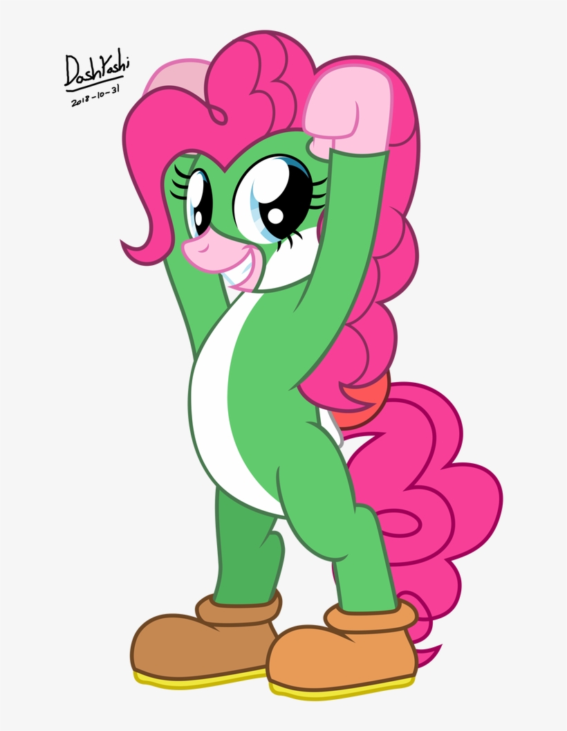 Pinkie Pie In Yoshi Costume By Dashyoshi - Cartoon, transparent png #4339399